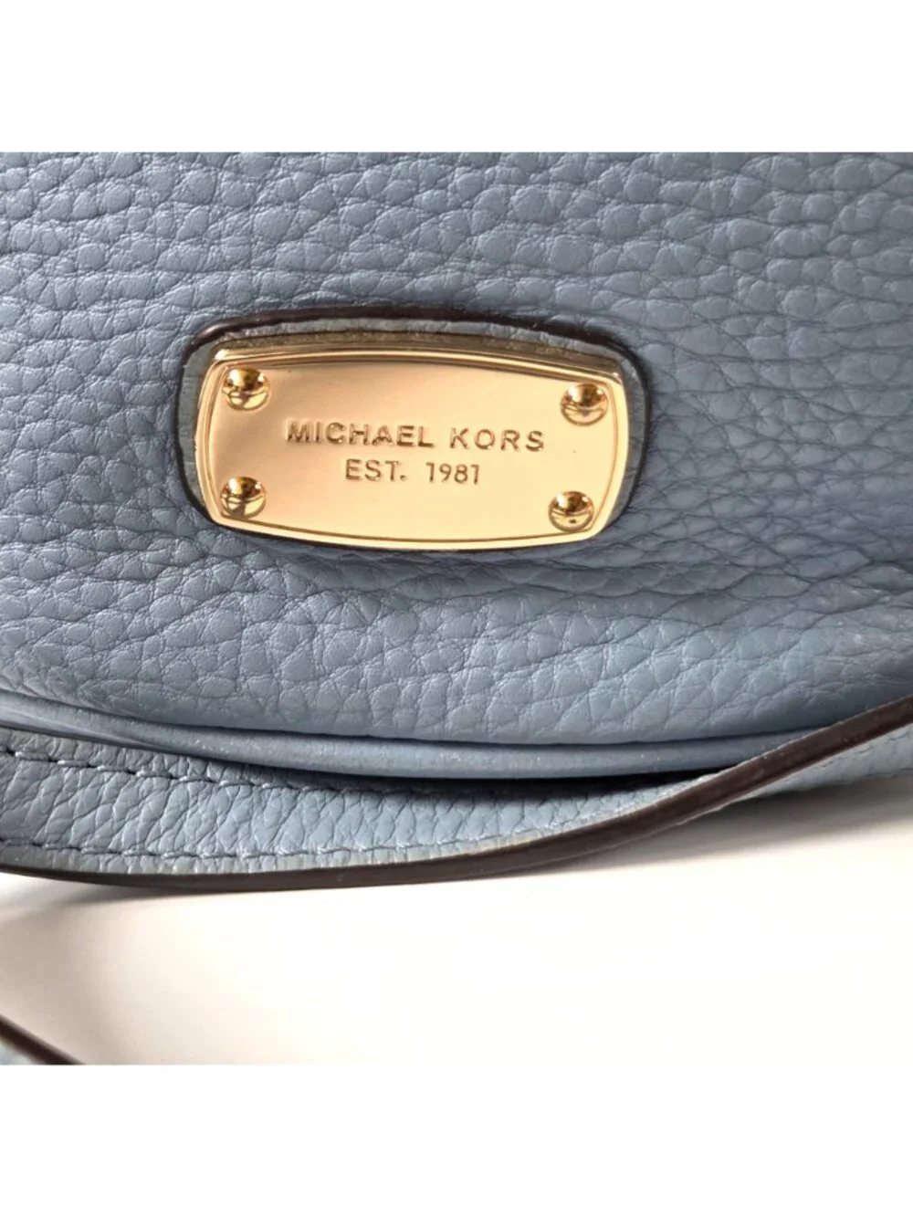 Michael Kors Blue Leather Jules Mini Drawstring Bucket Bag Crossbody Slouchy